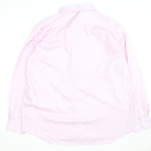 Marks and Spencer Men's Pink Regular Fit Long Sleeve Cotton Shirt 18.5in