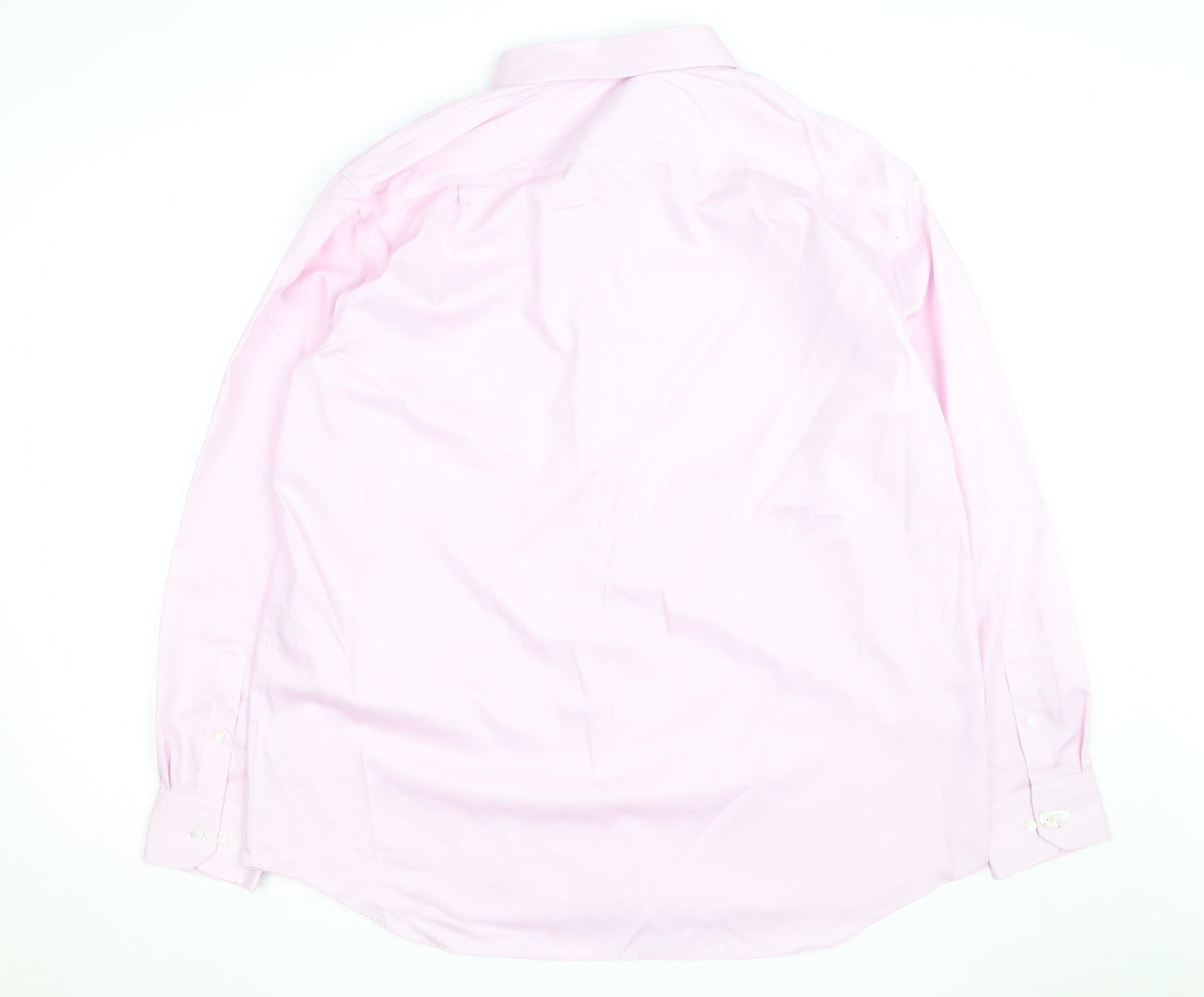 Marks and Spencer Men's Pink Regular Fit Long Sleeve Cotton Shirt 18.5in