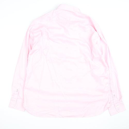 Marks and Spencer Men's Pink Luxury Tailored Cotton Long Sleeve Shirt 18 46in