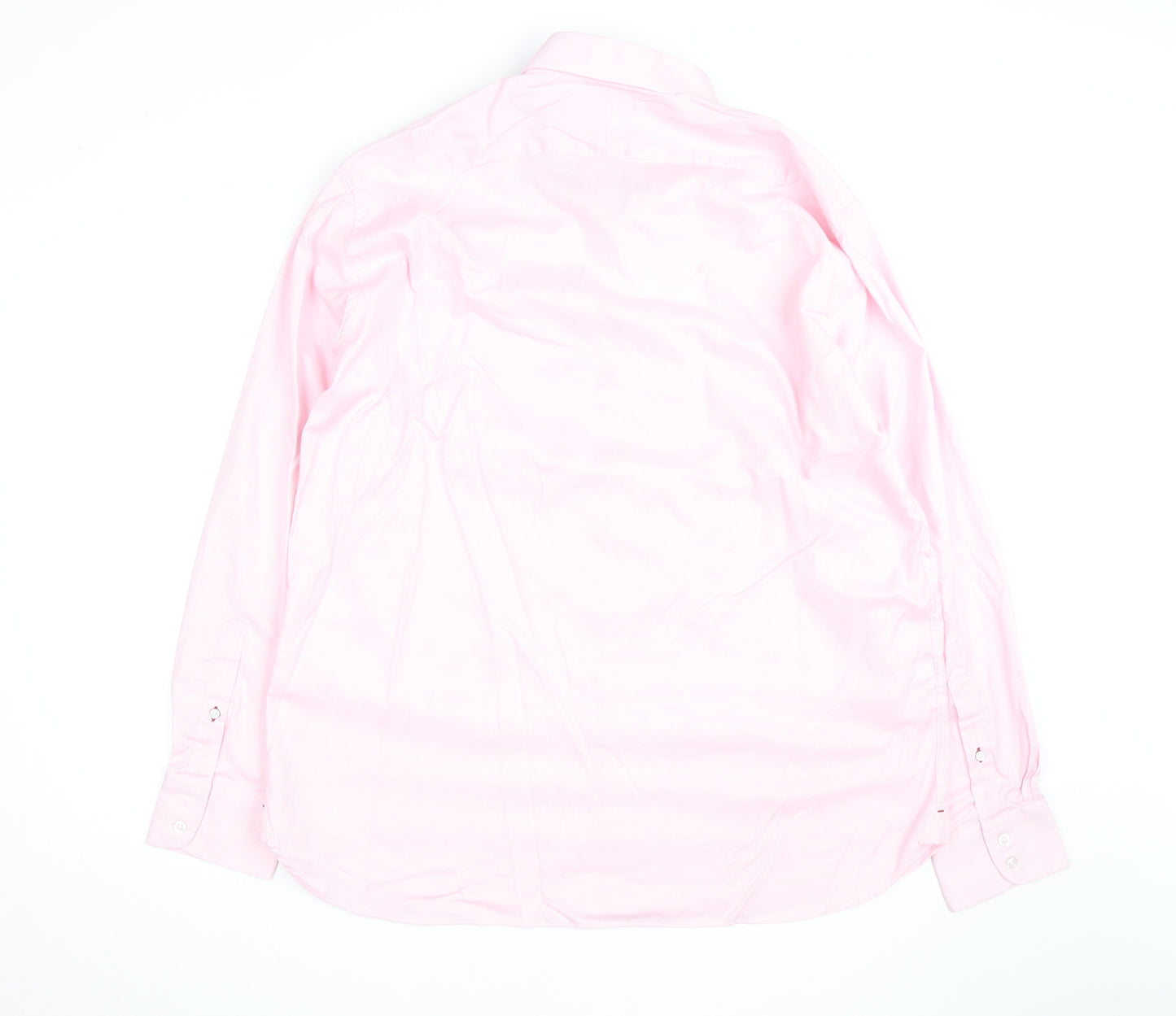 Marks and Spencer Men's Pink Luxury Tailored Cotton Long Sleeve Shirt 18 46in