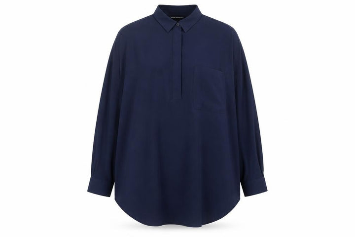 French Connection Men's Blue Relaxed Fit Long Sleeve Button-Up Shirt M
