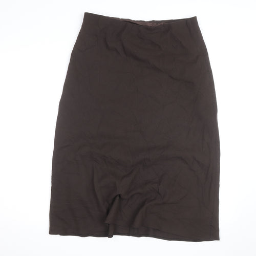 Marks and Spencer Women’s Brown Midi Pencil Skirt Size 16 Lined Workwear