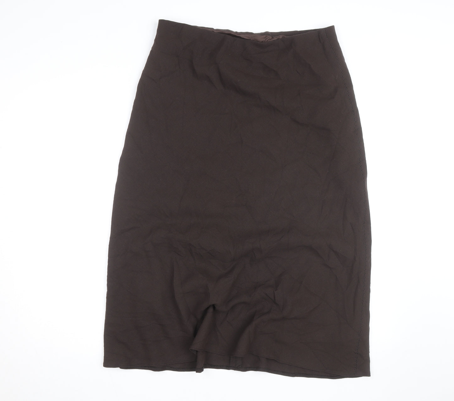Marks and Spencer Women’s Brown Midi Pencil Skirt Size 16 Lined Workwear