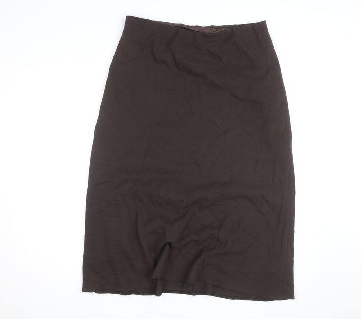 Marks and Spencer Women’s Brown Midi Pencil Skirt Size 16 Lined Workwear