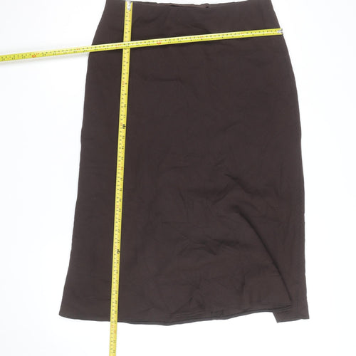 Marks and Spencer Women’s Brown Midi Pencil Skirt Size 16 Lined Workwear