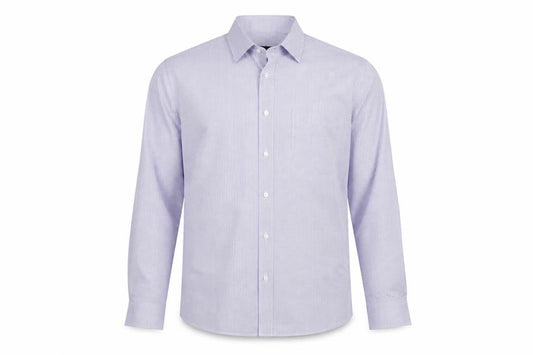 Front view of Marks & Spencer Men's Blue Checked Regular Fit Shirt, size 18