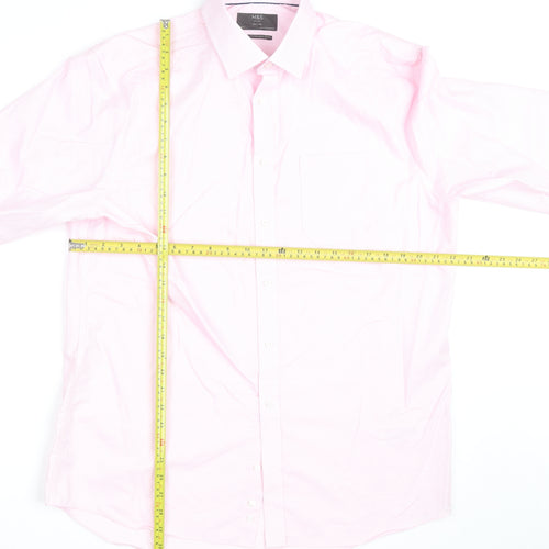 Marks and Spencer Men’s Pink Regular Fit Cotton Long Sleeve Shirt 16.5in