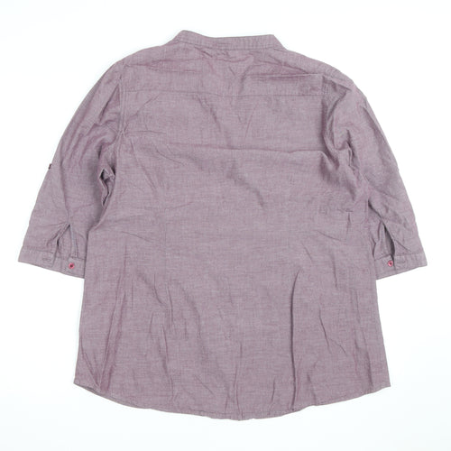 Bon Cascade Women's Purple Linen Blend Tunic Blouse Size 10