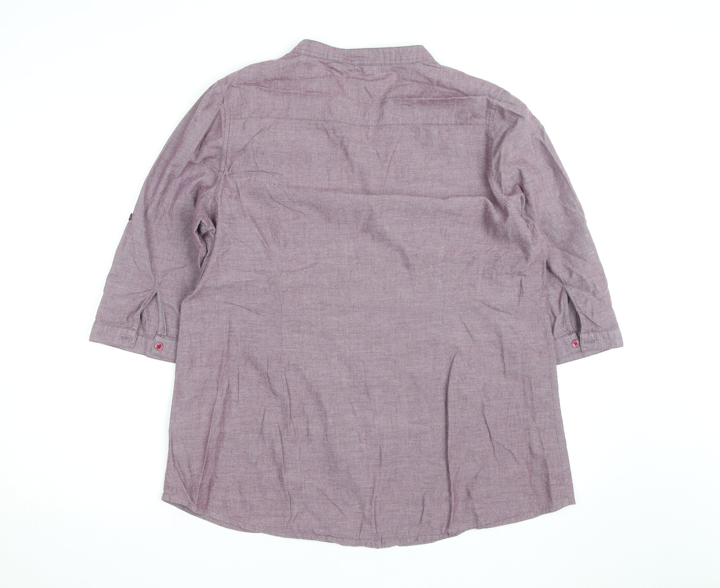 Bon Cascade Women's Purple Linen Blend Tunic Blouse Size 10