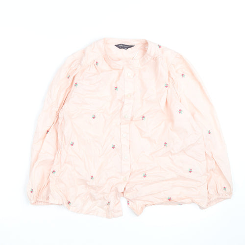 Marks and Spencer Women’s Pink Embroidered Cotton Tunic Blouse Size 6