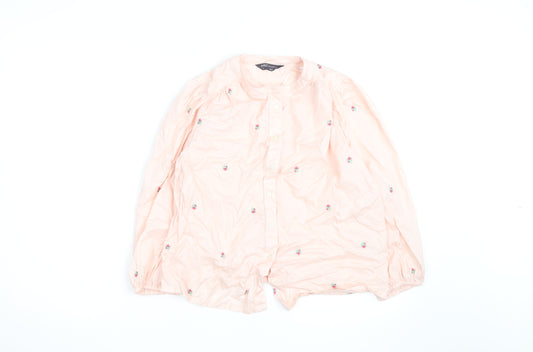 Marks and Spencer Women’s Pink Embroidered Cotton Tunic Blouse Size 6