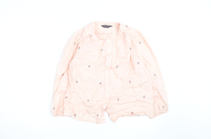 Marks and Spencer Women’s Pink Embroidered Cotton Tunic Blouse Size 6