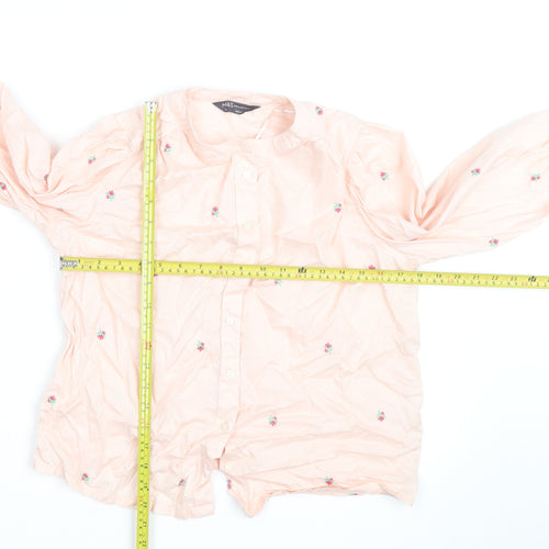 Marks and Spencer Women’s Pink Embroidered Cotton Tunic Blouse Size 6