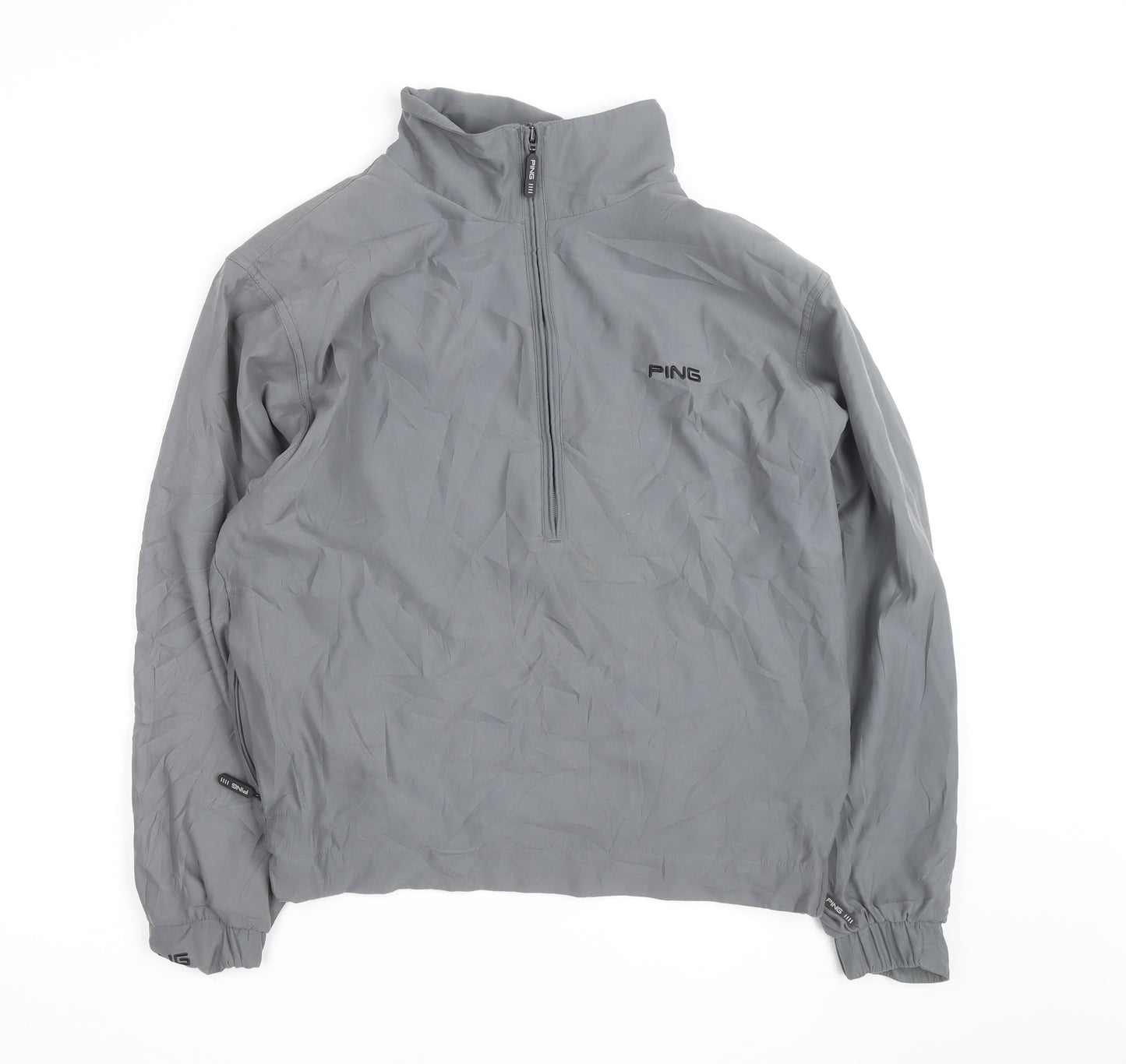 PING Men's Grey Small Windbreaker Golf Jacket Lightweight