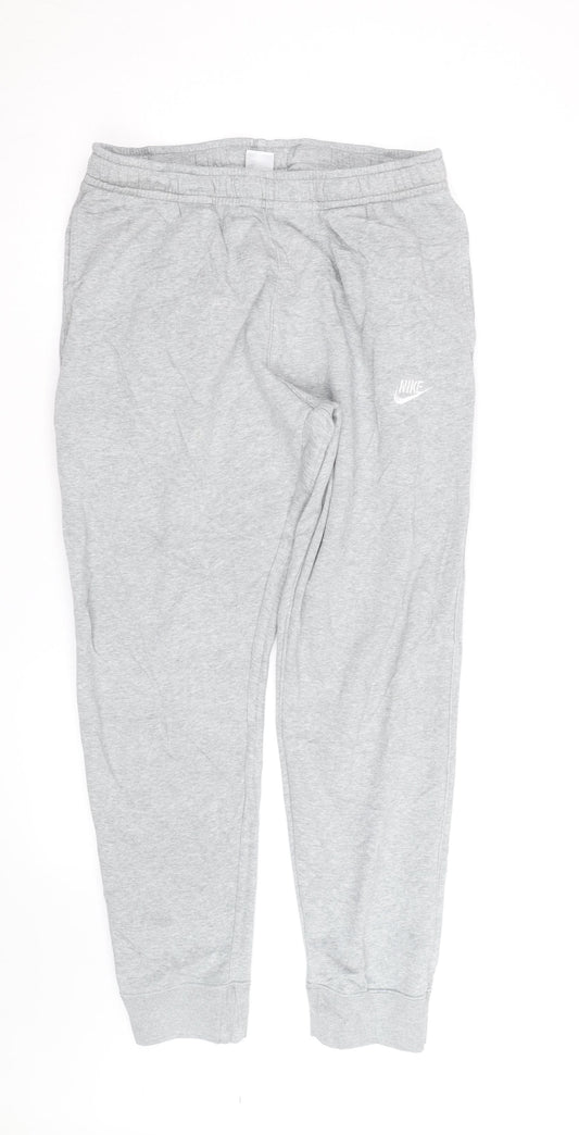 Nike Men's Grey Jogger Sweatpants L Regular Fit Activewear Trousers