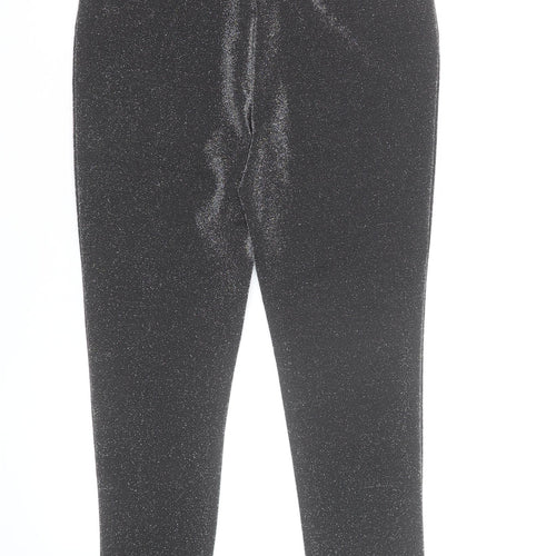 Tu Women Black Glitter Leggings Size 12 Stretch Slim Fit Party