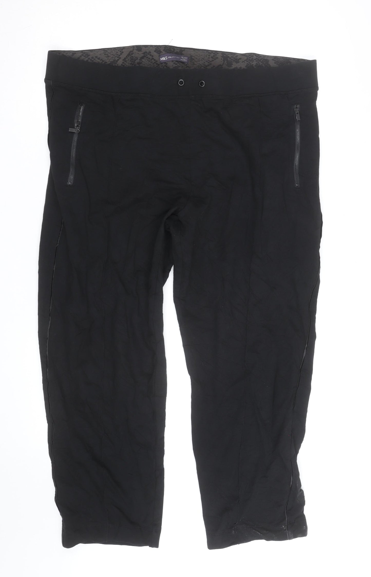 Marks and Spencer Women’s Black Cropped Stretch Trousers Size 22