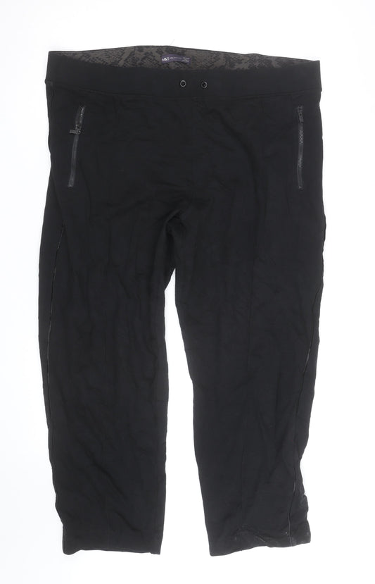 Marks and Spencer Women’s Black Cropped Stretch Trousers Size 22
