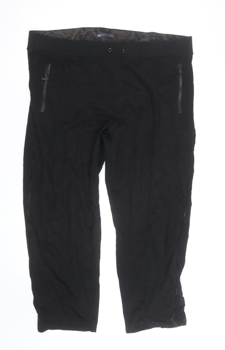 Marks and Spencer Women’s Black Cropped Stretch Trousers Size 22