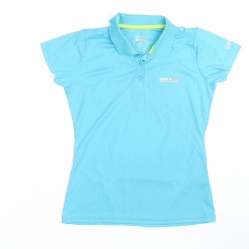 Regatta Women Blue Polo Shirt Size 14 Lightweight Activewear Top