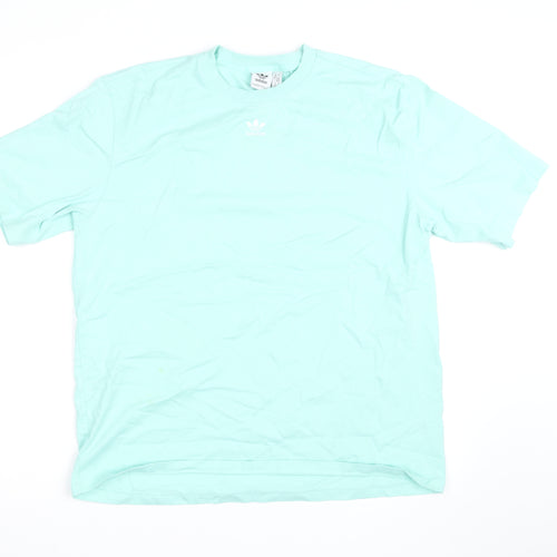 Adidas Womens Green Cotton Short Sleeve Basic T-Shirt M