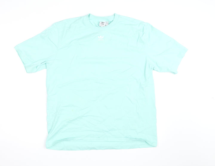 Adidas Womens Green Cotton Short Sleeve Basic T-Shirt M