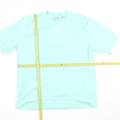 Adidas Womens Green Cotton Short Sleeve Basic T-Shirt M