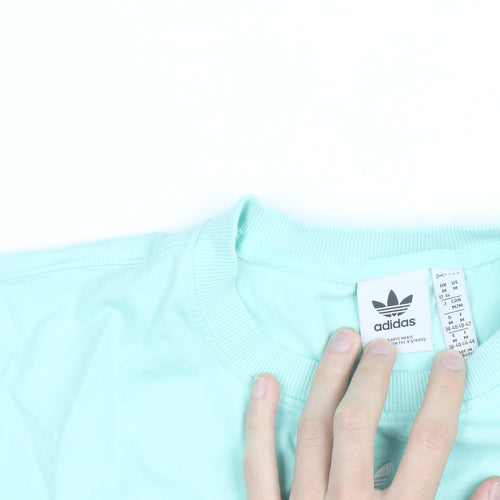 Adidas Womens Green Cotton Short Sleeve Basic T-Shirt M