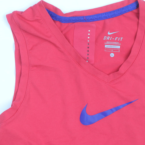 Nike Womens Pink Dri-FIT Sleeveless Tank Top Size L