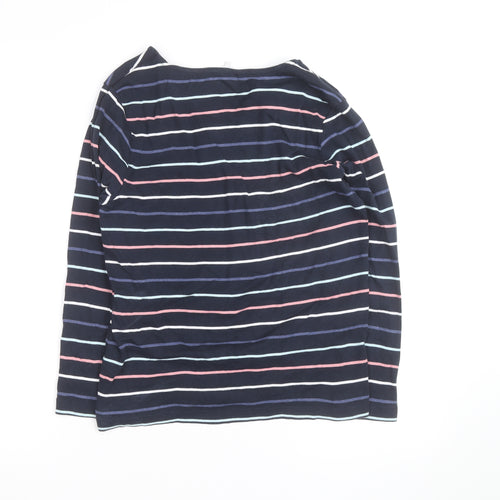 Cotton Traders Women’s Blue Striped Long Sleeve V-Neck Top Size 14