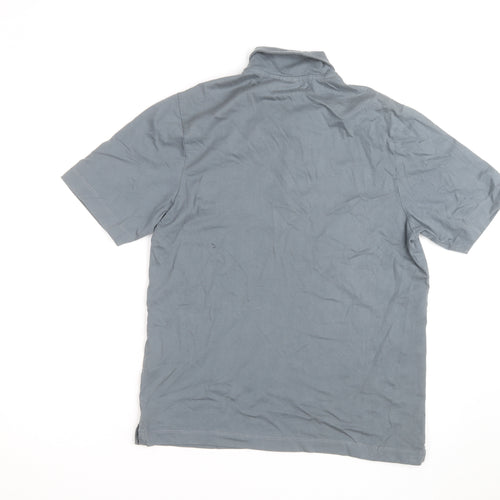 John Lewis Men’s Grey Cotton Polo Shirt Size M Short Sleeve Casual