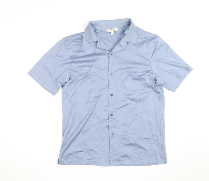 Marks and Spencer Autograph Men’s Blue Cotton Short Sleeve Shirt M