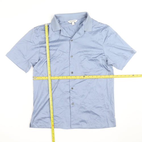 Marks and Spencer Autograph Men’s Blue Cotton Short Sleeve Shirt M