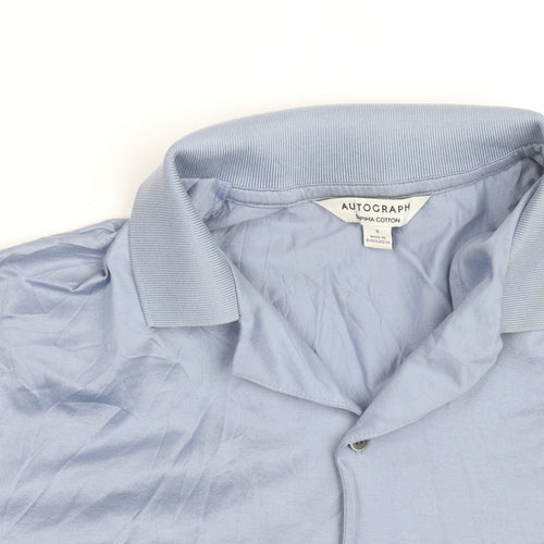 Marks and Spencer Autograph Men’s Blue Cotton Short Sleeve Shirt M