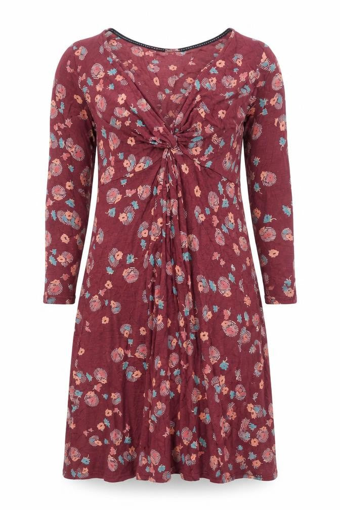 FatFace Women Red Floral A-Line Knee Length Dress Size 8