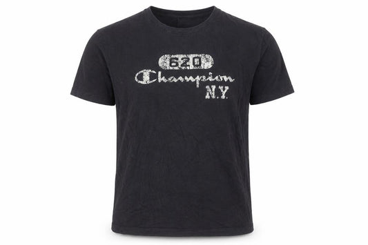 Champion Boys Black Medium Graphic Logo Cotton T-Shirt