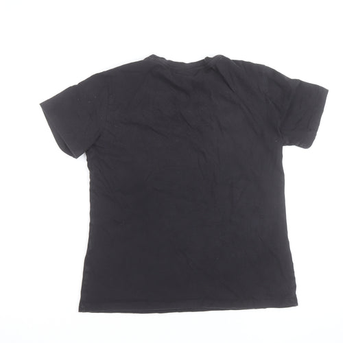 Champion Boys Black Medium Graphic Logo Cotton T-Shirt
