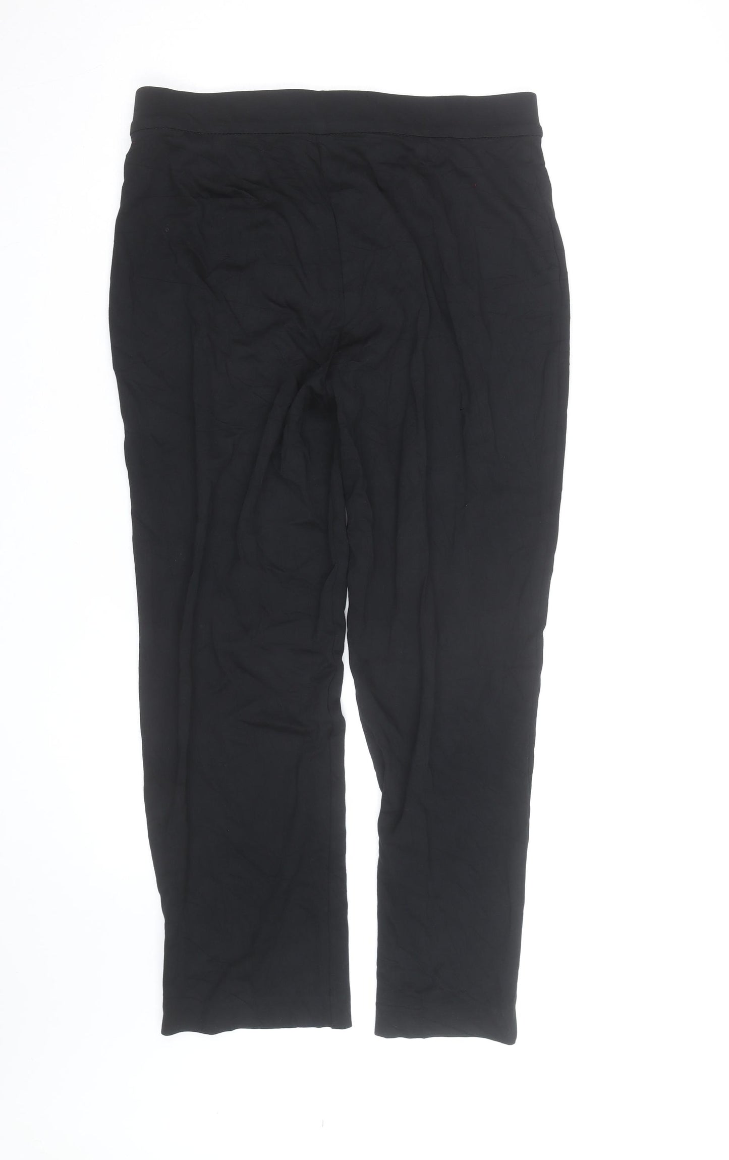 Marks and Spencer Women Black Size 14 Straight Leg Lightweight Trousers