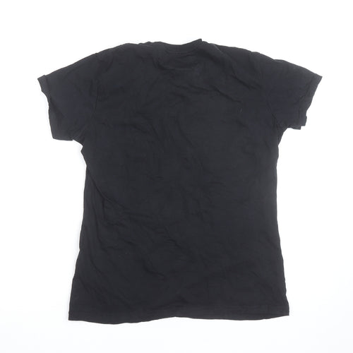 Meniina Womens Black Animal Nature Print T-Shirt Size L
