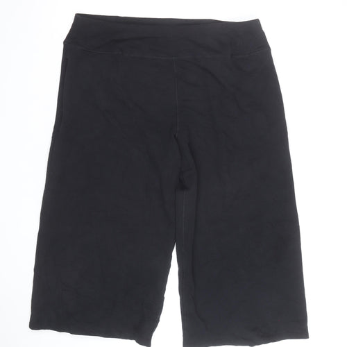 Marks and Spencer Womens Black Cropped Trousers Size 16 Cotton Blend