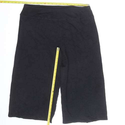 Marks and Spencer Womens Black Cropped Trousers Size 16 Cotton Blend
