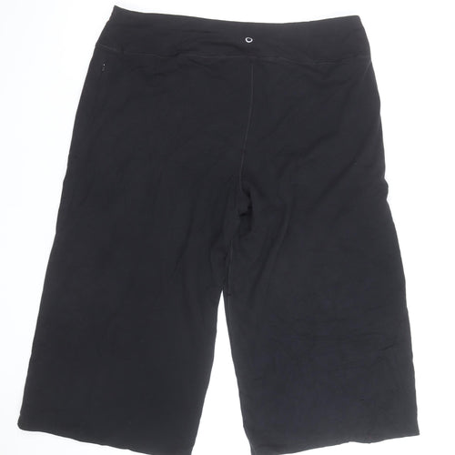 Marks and Spencer Womens Black Cropped Trousers Size 16 Cotton Blend