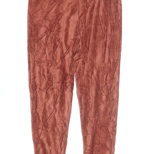 Marks and Spencer Womens Brown Velvet Leggings Size 10 Stretch Pull-On
