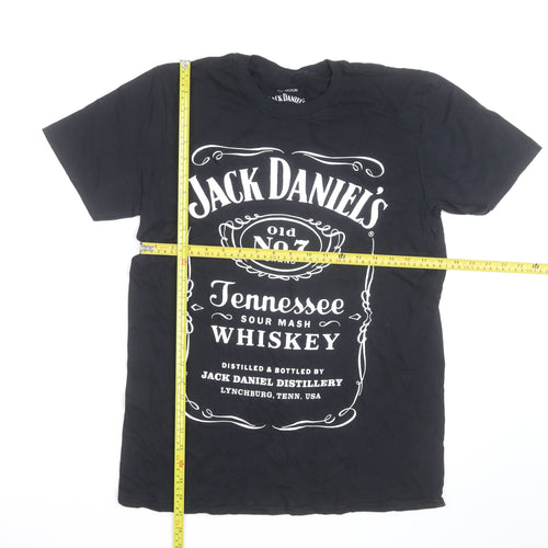 Jack Daniel's Men's Black Graphic T-Shirt Medium Cotton Crew Neck