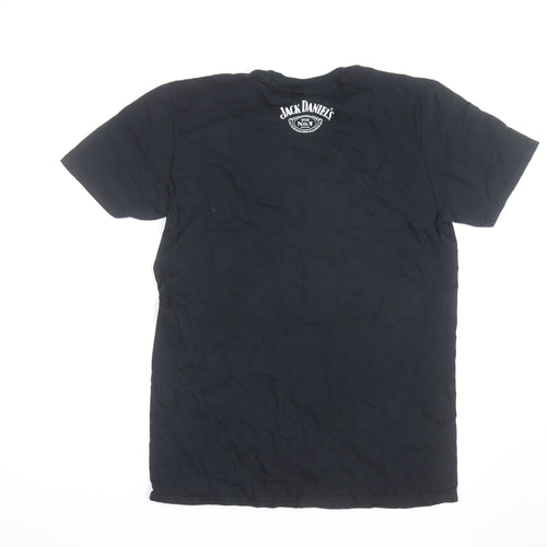 Jack Daniel's Men's Black Graphic T-Shirt Medium Cotton Crew Neck