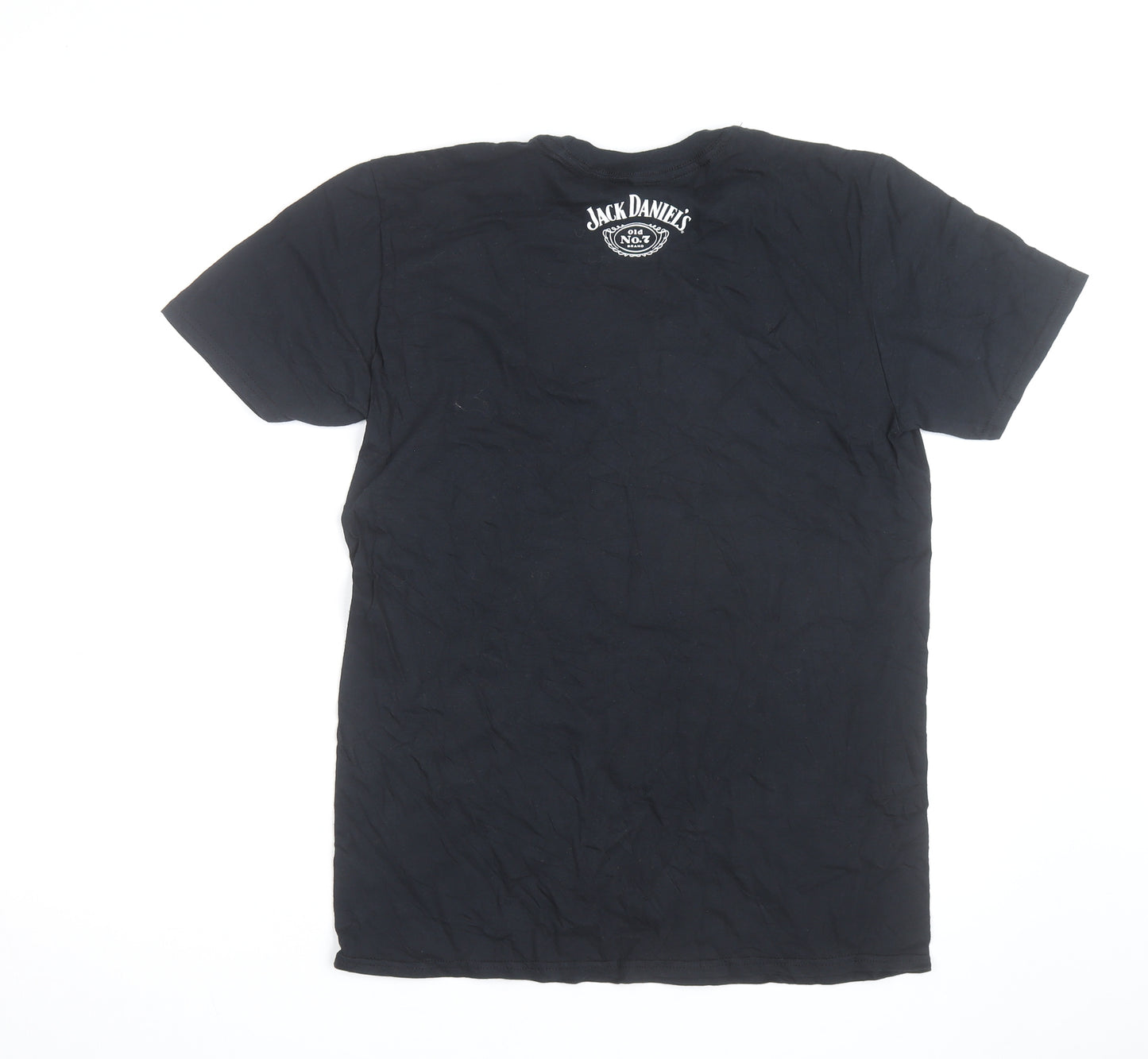 Jack Daniel's Men's Black Graphic T-Shirt Medium Cotton Crew Neck