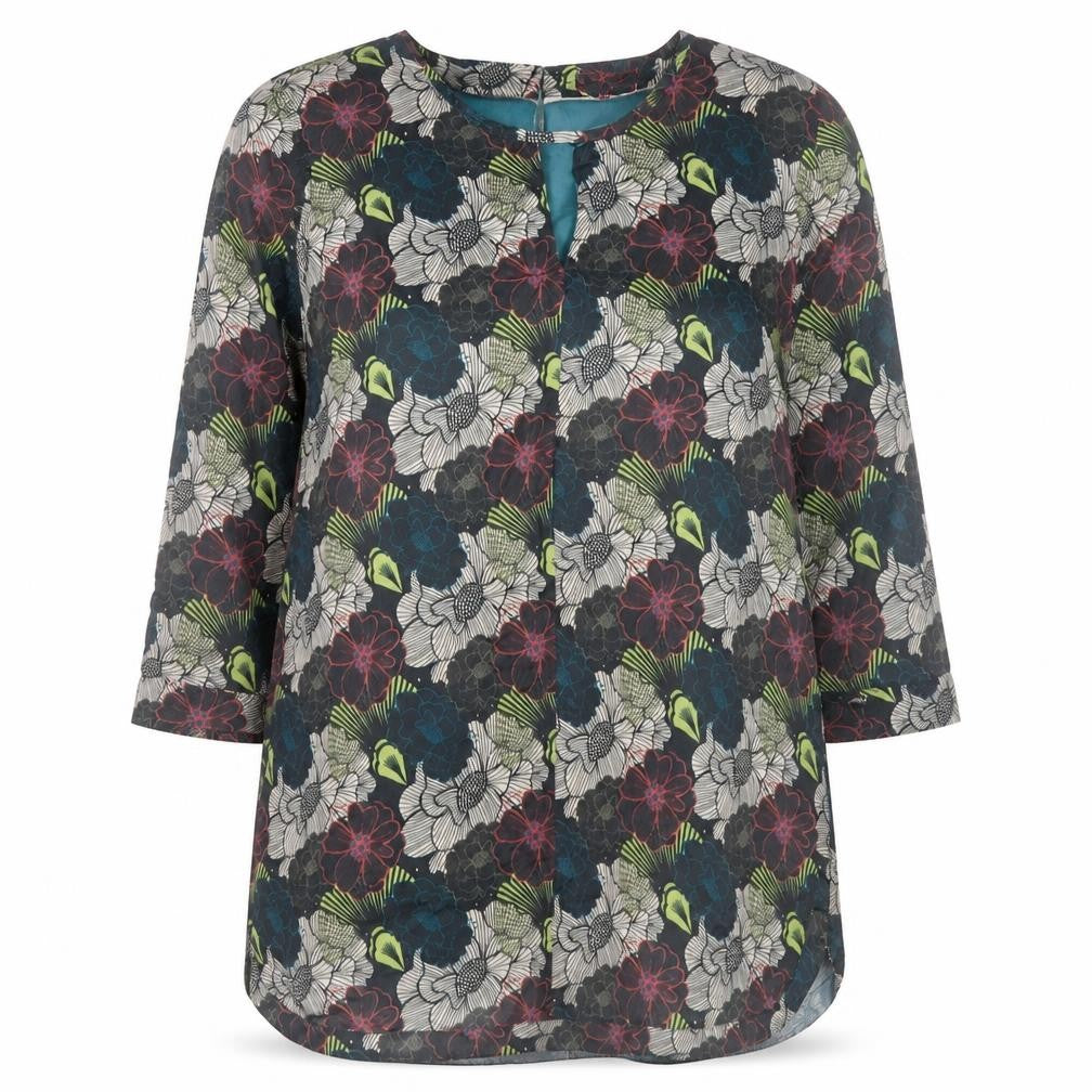 Front view of Ness Women’s Multicoloured Floral Tunic Blouse UK 12