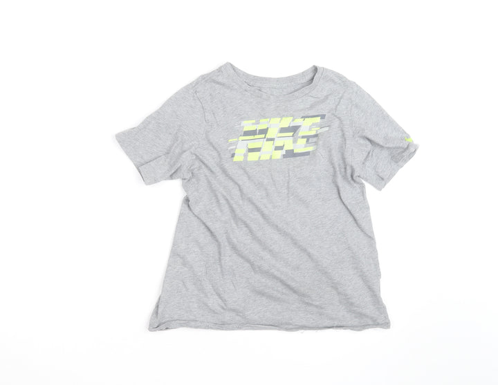 Nike Boys Grey Graphic T-Shirt 12-13 Years Short Sleeve Sports Tee