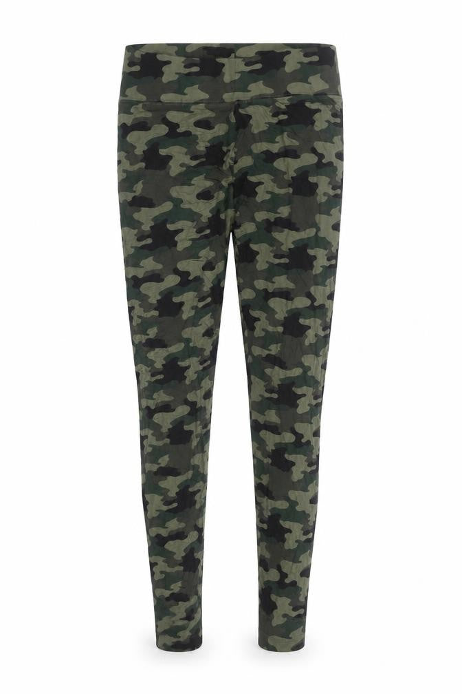 Marks and Spencer Women's Green Camouflage Cotton Stretch Leggings Size 10