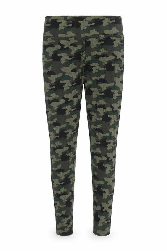 Marks and Spencer Women's Green Camouflage Cotton Stretch Leggings Size 10